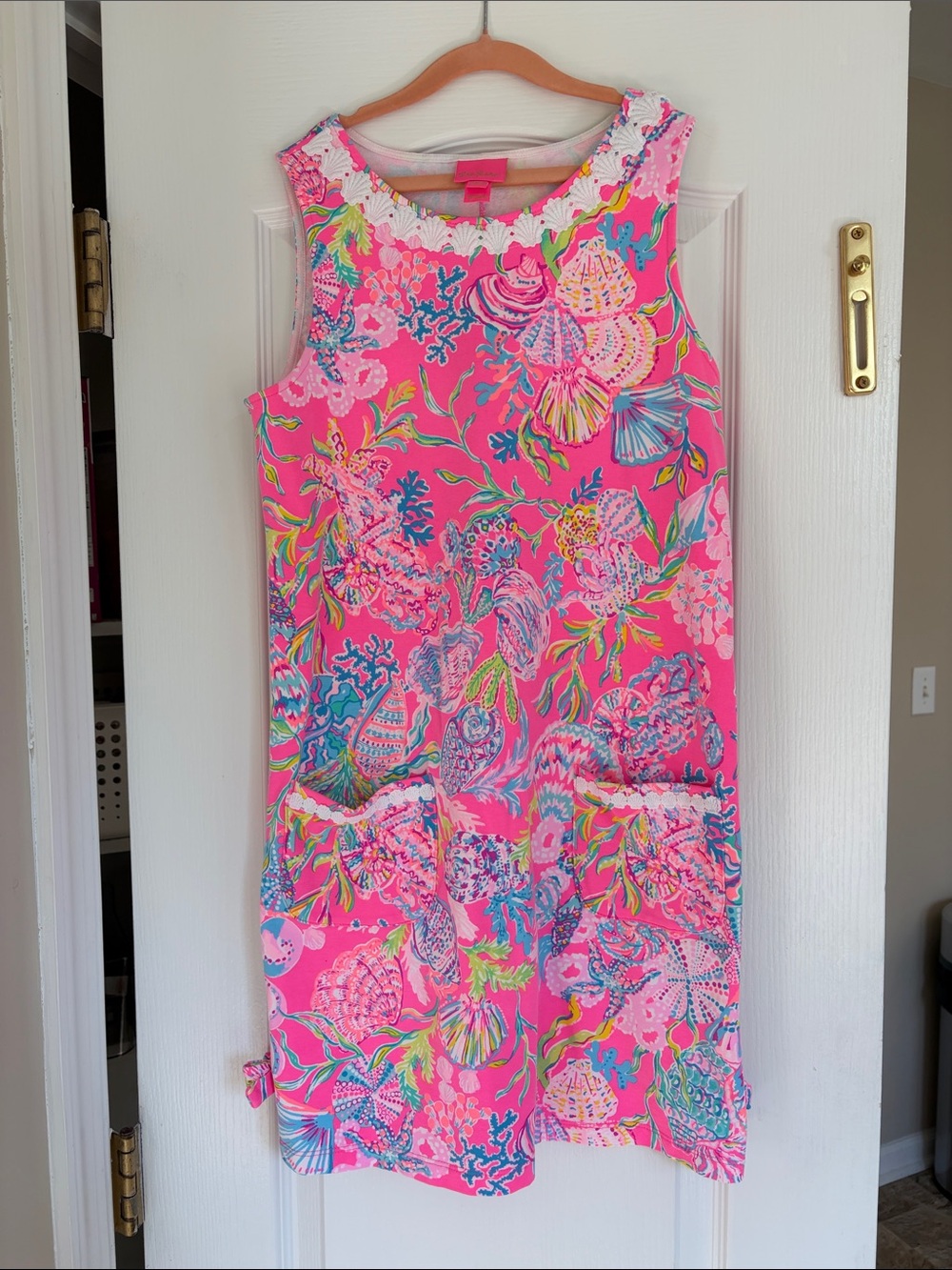 Lilly Pulitzer Bright Pink Tropical Seashell Shift Dress